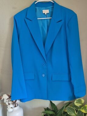 Boutique Entro Bright Turquoise Blue Women's Blazer